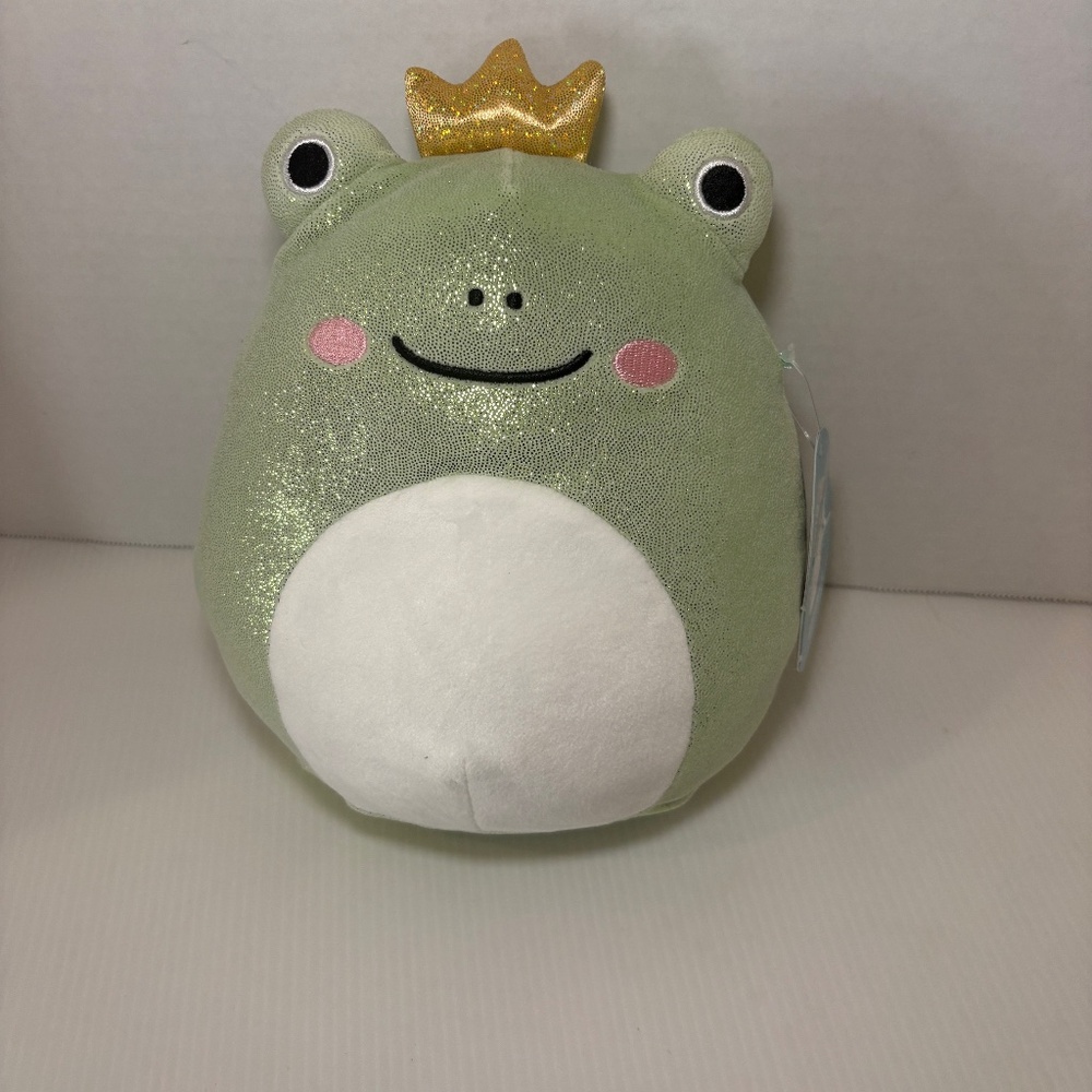 Original Squishmallows Glitter Squad Baratelli the Green Prince Frog 7" NWT